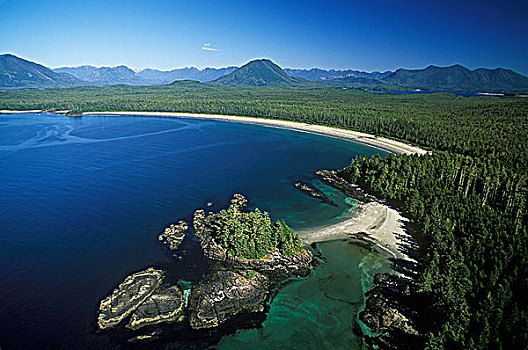 俯视,格里夸湾,联合国教科文组织,生物保护区,不列颠哥伦比亚省,加拿大
