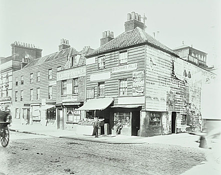 护墙板,房子,商店,堤,伦敦,19世纪,艺术家,未知