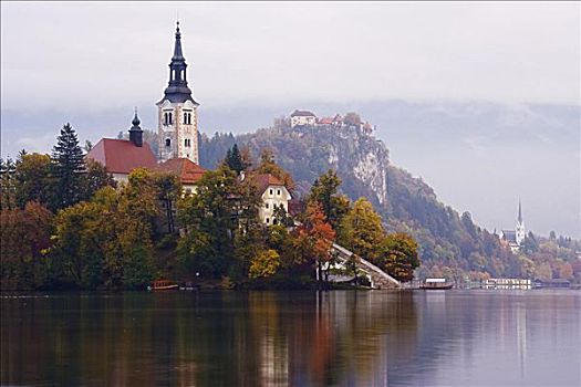 教堂,布莱德湖,斯洛文尼亚