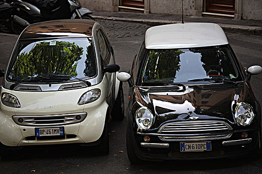 意大利,拉齐奥,罗马,街景,小,汽车