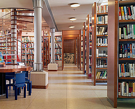 现代,图书馆,室内