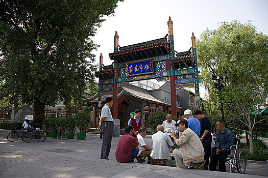 北京什刹海附近的荷花市场