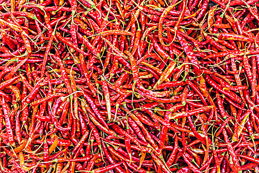 红辣椒,胡椒,市场,茵莱湖,掸邦,缅甸,亚洲