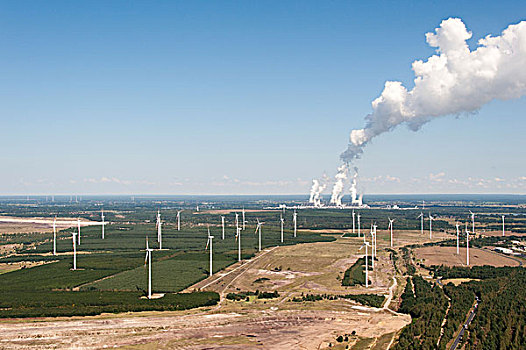风电场,科特布斯,褐色,火力发电站