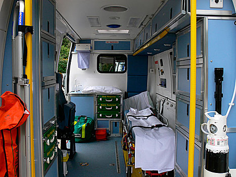 室内,救护车,床