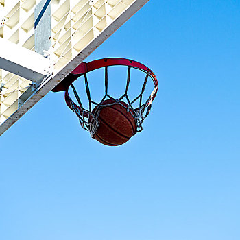 篮球,场地,得分,天空,背景