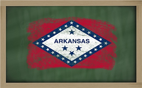旗帜,美国,阿肯色州,黑板,涂绘,粉笔