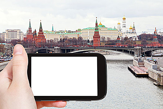 智能手机,抠像,显示屏,莫斯科,河