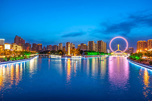 天津海河夜景