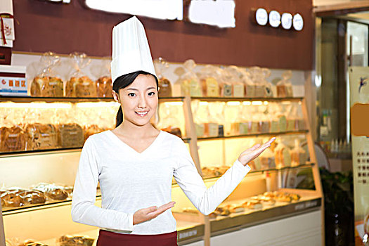 一個面包房女售貨員