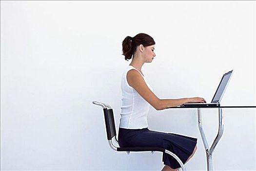 女性,工作,笔记本电脑