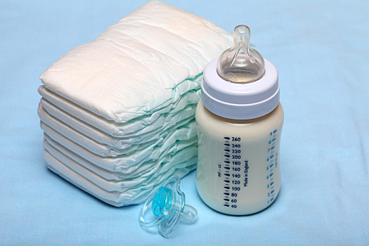 诞生,配饰,奶瓶,牛奶,尿布