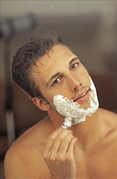 男人,剃须泡沫,剃须刷,护理,湿,剃,个人卫生,漂亮