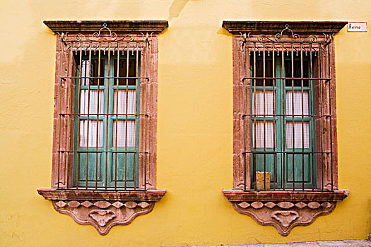 北美,瓜纳华托州,圣米格尔,两个,相配,窗户