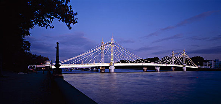 桥,夜晚,伦敦