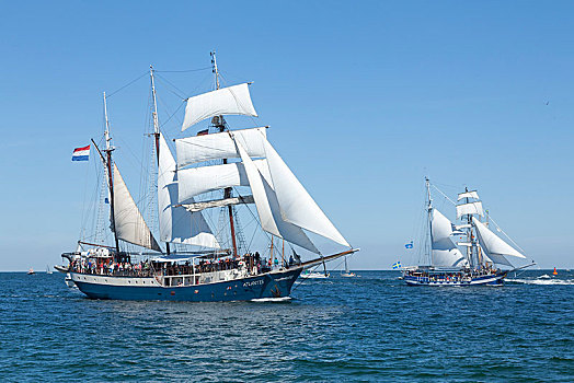 帆船,帆,罗斯托克,梅克伦堡前波莫瑞州,德国,欧洲