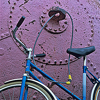 自行车,锁住,浮漂,格兰弗岛,温哥华,不列颠哥伦比亚省,加拿大