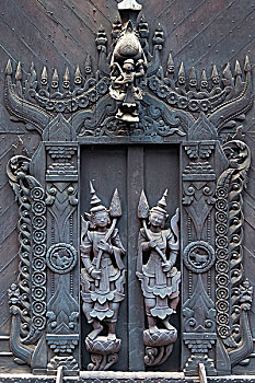 特写,寺院,曼德勒,缅甸,亚洲