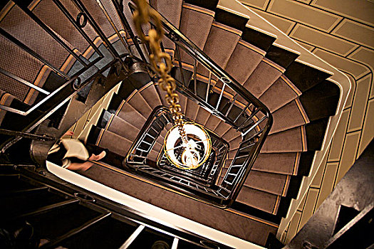俯视图,螺旋楼梯,巴黎人,酒店