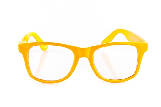黄色,眼镜,白色背景,背景