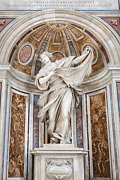 雕塑,婆婆纳属植物,圣彼得大教堂,罗马,梵蒂冈,意大利,欧洲
