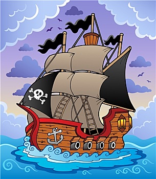 海盗船,风暴,海洋