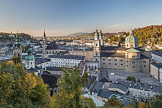 风景,萨尔茨堡大教堂,老城,城市,萨尔茨堡,奥地利,欧洲