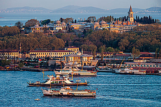 渡轮,金角湾,风景,伊斯坦布尔,土耳其