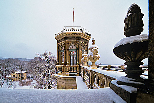 露台,城堡,冬天,德累斯顿,萨克森,德国,欧洲