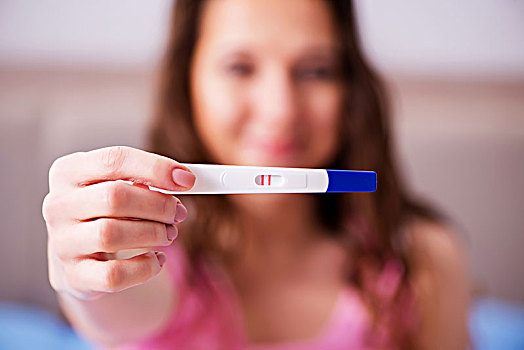 女人,发现,乐观,妊娠测试