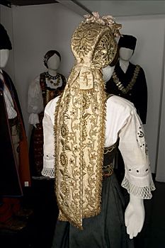 女人,黄金,帽,巴纳特,塞尔维亚,迟,19世纪,艺术家,未知