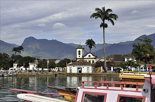 教堂,渔船,帕拉蒂,里约热内卢,巴西,南美