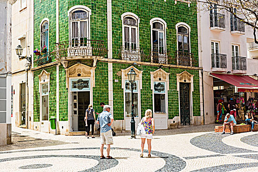 店,建筑,绿色,砖瓦,拉各斯,阿尔加维,葡萄牙