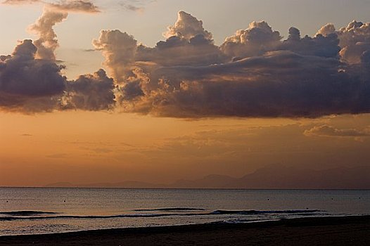 海滩,海洋,坎帕尼亚区,意大利,欧洲