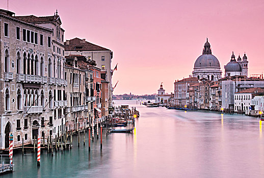 意大利,威尼斯,大运河,晨光,圣玛丽亚教堂,行礼