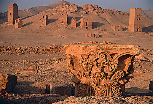 雕刻,砂岩,遗址,叙利亚