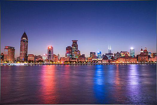 上海外滩万国建筑博览群和城市天际线夜景