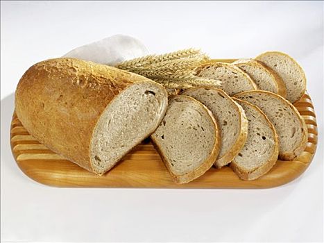 切片,长条面包,木板
