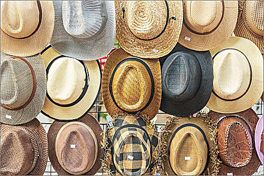 草帽,出售,街边市场,曼谷,泰国