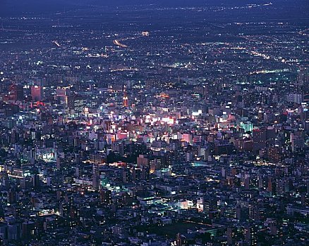 夜景,札幌,山