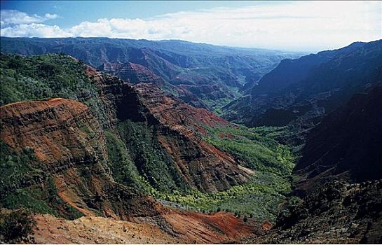 山峦,威美亚峡谷,考艾岛,夏威夷,美国,北美