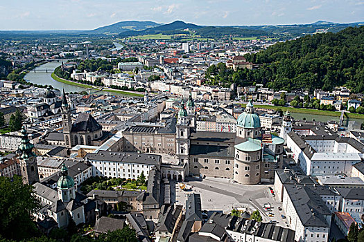 风景,要塞,历史,城市,大教堂,萨尔茨堡,奥地利,欧洲