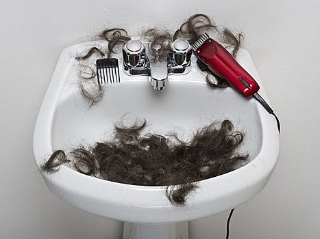 浴室水池,毛发,电动剃须刀