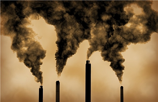 全球变暖,工厂,释放,污染