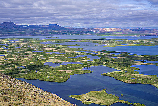 风景,湖,米湖,东北方,冰岛,欧洲