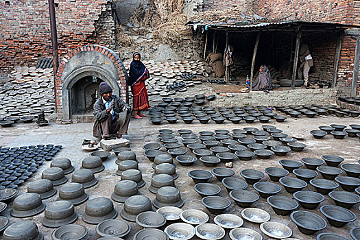 陶器,巴克塔普尔,尼泊尔,亚洲