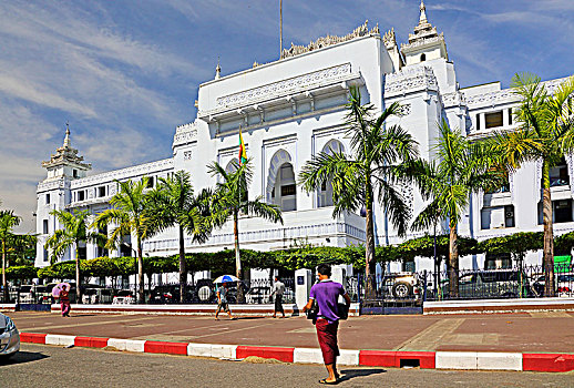 市政厅,殖民建筑,市区,仰光,缅甸