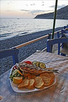 鱼肉,南方,克里特岛,希腊