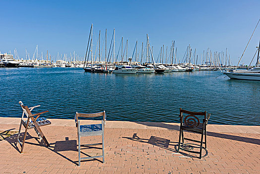 椅子,散步场所,远眺,阿利坎特,码头