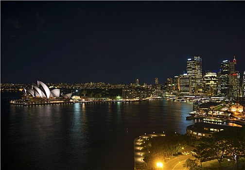 悉尼港,澳大利亚,夜晚